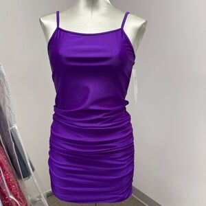 NWT BD Junior Purple Ruched Party Dress Style 381